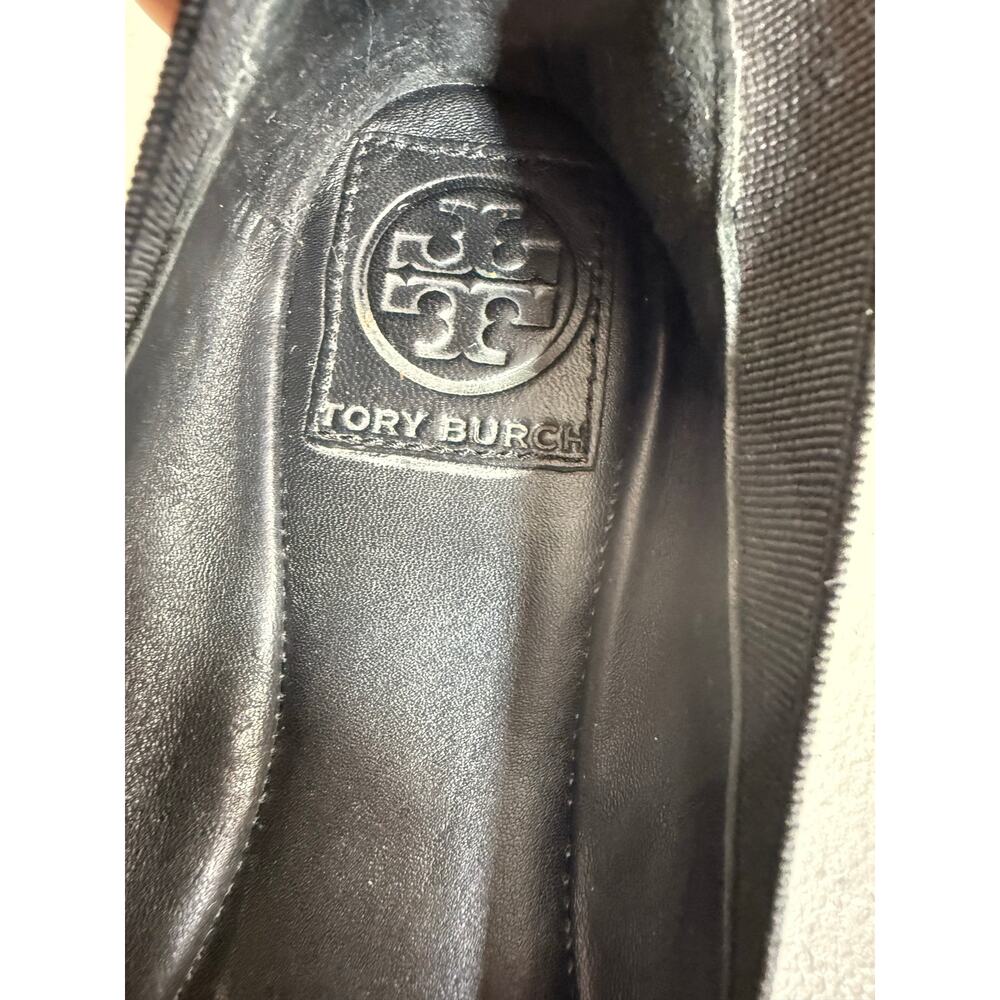 Tory Burch Caroline Ballet Flats Women’s 9 Black Patent Leather Logo Shoes - Picture 13 of 15